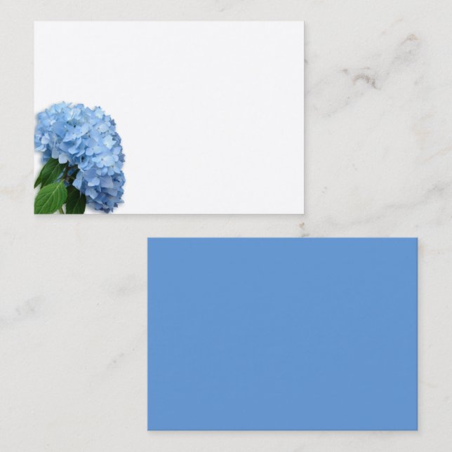 Carte De Placement Blue Heaven Hydrangea Fleur Blair Blanc (Devant / Derrière)
