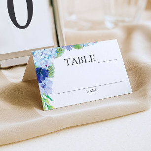 Carte De Placement Blue Hydrangea Mariage Réception Carte de lieu