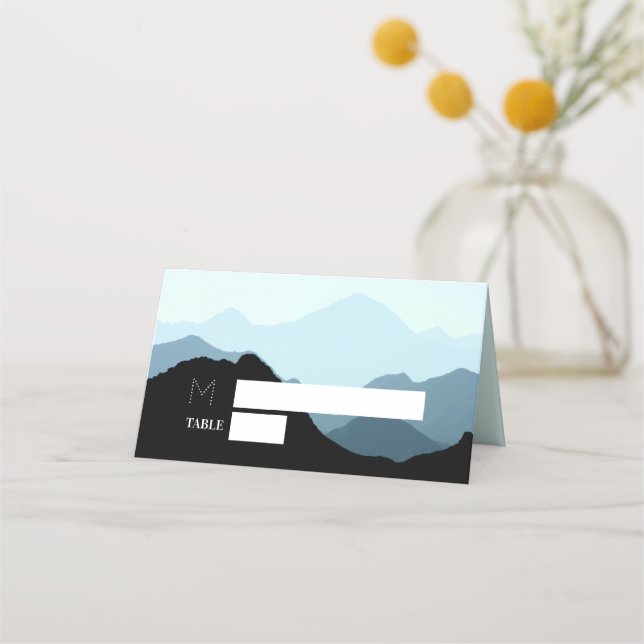 Carte De Placement Blue Mountain Range, Mariage rustique (Devant)