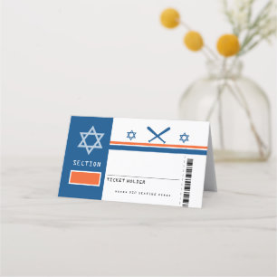 Carte De Placement Blue Orange Bar Mitzvah Baseball Siège