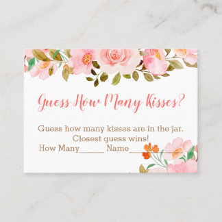 Carte De Placement Blush Rose Floral Devinez Combien De Baisers Jeu