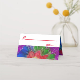Carte De Placement BM Bar et Bat mitzvah Tie Dye Design Place Card