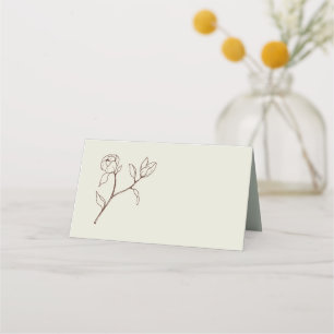 Carte De Placement Bohème Neutre Floral Mariage Table Place Card
