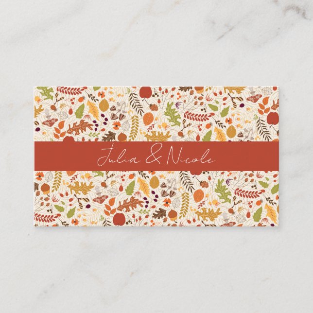 Carte De Placement Bohème séché Rustique Floral Automne Falls Mariage (Devant)