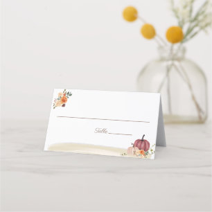 Carte De Placement Boho Beach Citrouille Floral Mariage Table
