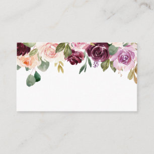 Carte De Placement Boho Bourgogne et fleurs de pêche tombent