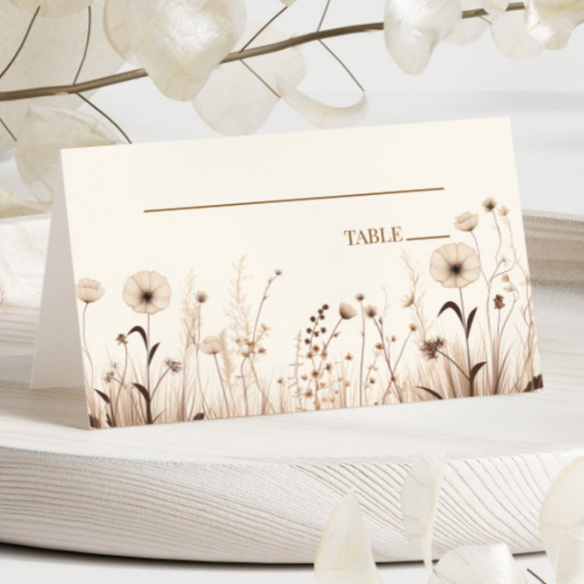 Carte De Placement Boho Fleur sauvage Fleurs sauvages Mariage floral (Créateur téléchargé)