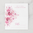 Boho Magenta Hot rose Floral Mariage Carte Place