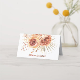 Carte De Placement Boho Terracotta Orange Brûlé Floral Baby Shower de