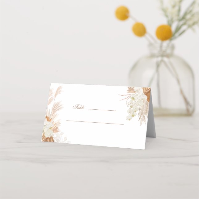 Carte De Placement Boho Terracotta Pampas Grass Orchid Mariage (Devant)