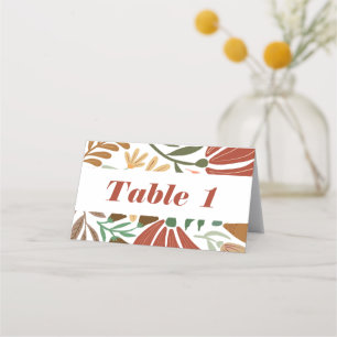 Carte De Placement Boho Terracotta Retro Floral Mariage Table