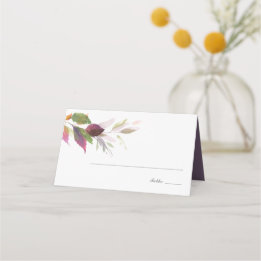 Carte De Placement Boho Watercolor Fall Foliing Mariage