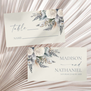 Carte De Placement Boho White Rose Floral Mariage Jardin