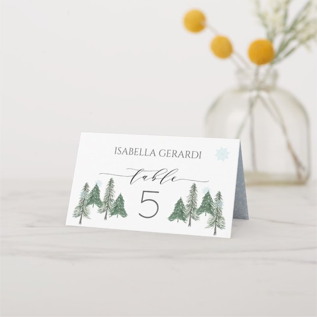 Carte De Placement Bois des pins Forêt d'hiver (Dos)