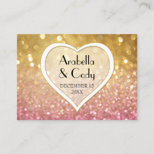 Carte De Placement Bokeh Movie Premier Style de billet Or rose étince