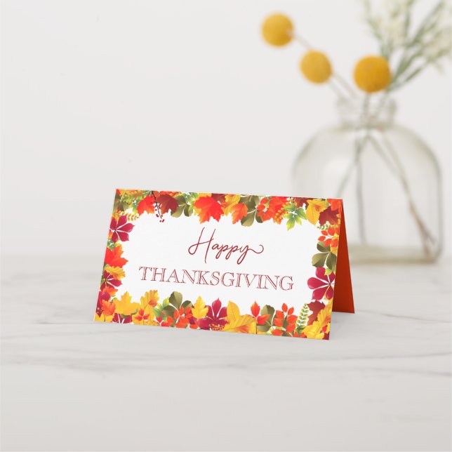 Carte De Placement Bon thanksgiving Dîner d'automne Fête (Devant)