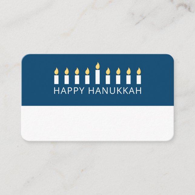 Carte De Placement Bonne Hanoukka | Salutation aux chandelles simple  (Devant)