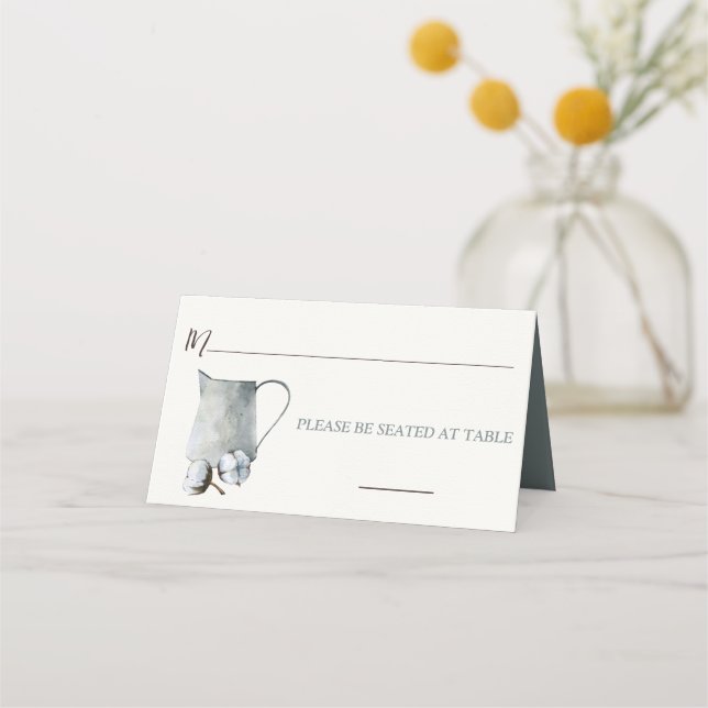 Carte De Placement Bords de coton dans le Mariage de goujon (Devant)