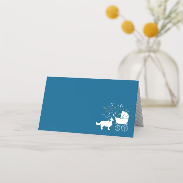 Carte De Placement Bordure Collie Chien Baby shower Chien Chien Chiot (Devant)