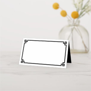 Carte De Placement Bordure de clé grecque noire et blanche pour maria