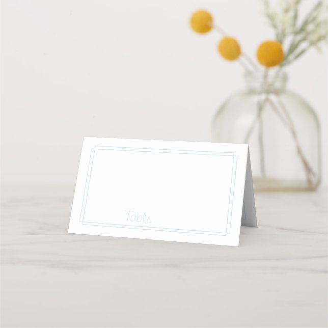 Carte De Placement Bordure mince l Bleu et Blanc Carte Place (Devant)