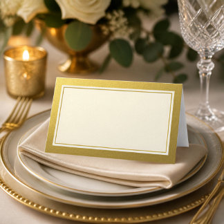 Carte De Placement Bordure Pailletée Or Élégante et Vierge