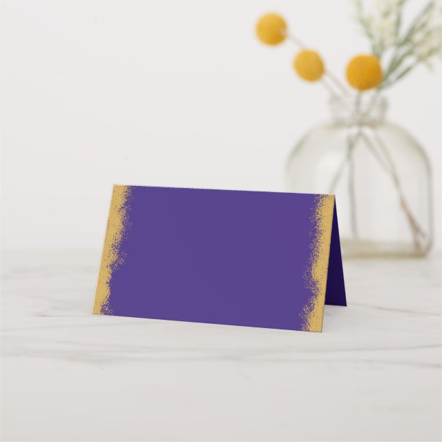 Carte De Placement Bordure simple élégante violet or (Devant)