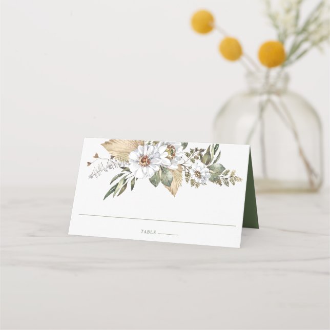 Carte De Placement Botanique blanche Bohême (Devant)