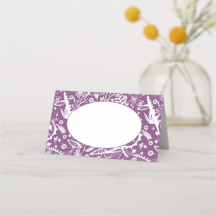 Carte De Placement Botanique florale moderne violet