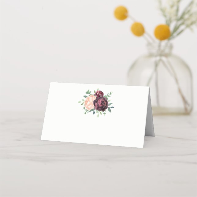 Carte De Placement Bouquet Peach Rose de Bourgogne (Devant)