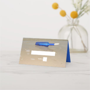 Carte De Placement Bouteille Sur Mariage De Sable De Plage
