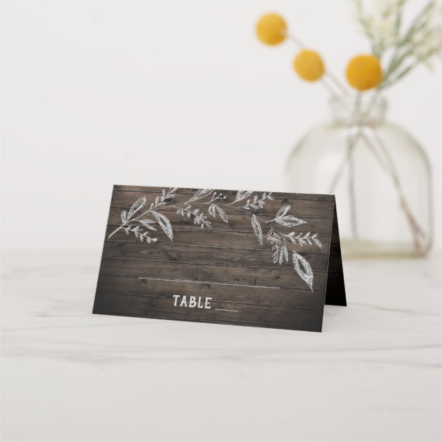 Carte De Placement Branches courbes | Mariage en bois (Devant)