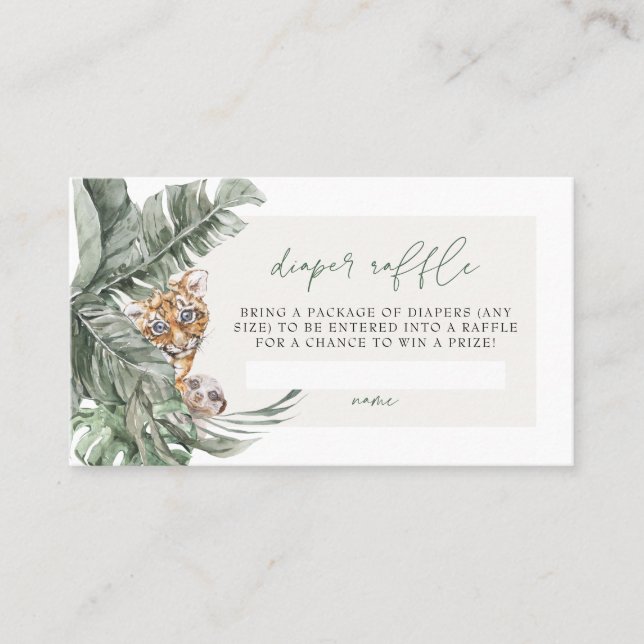 Carte De Placement BRYN Cute Jungle Safari Baby shower Déchets Raffle (Devant)