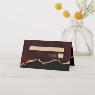Carte De Placement Burgundy Agate Gold Agate Mariage Table Place Card