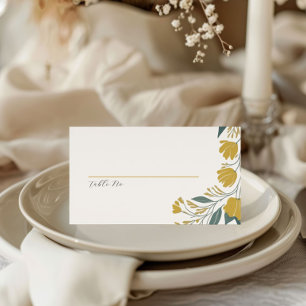 Carte De Placement Buttercup Jaune or Mariage Floral moderne
