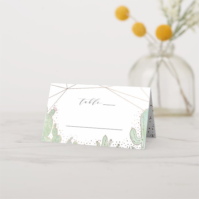 Carte De Placement Cactus et succulents Numéro de table du Mariage gé (Devant)