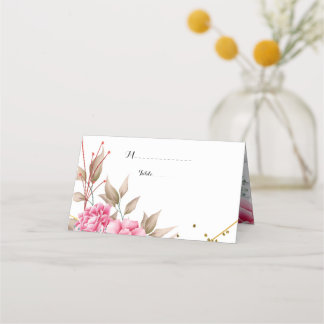 Carte De Placement Cadre géométrique Or rose Floral