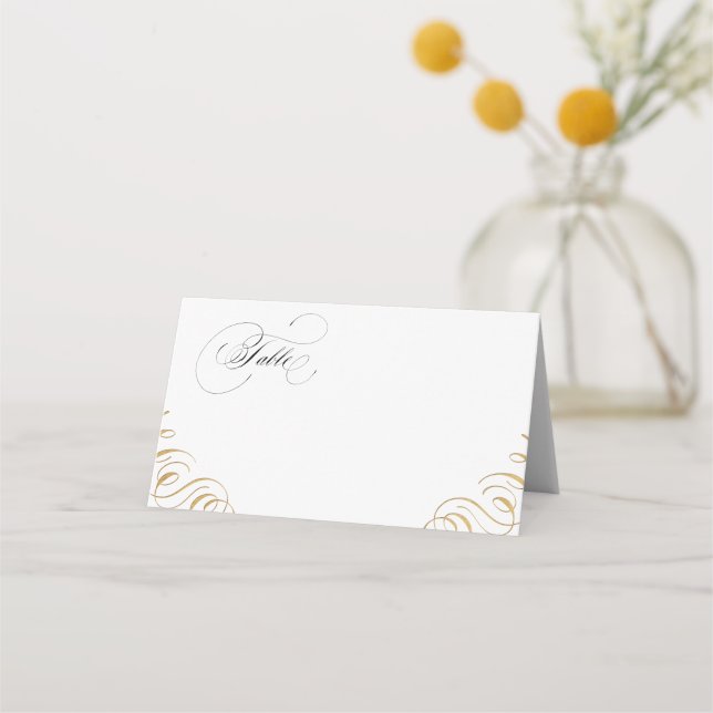 Carte De Placement Calligraphie fleurie carte de lieu de mariage vint (Devant)