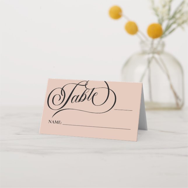 Carte De Placement Calligraphie moderne Mariage beige (Devant)