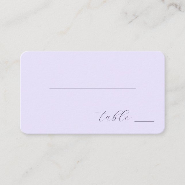 Carte De Placement Calm Lavender Minimalist Line (Devant)