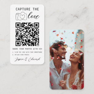 Carte De Placement Capturez L'Amour Qr Code Photo Mariage moderne