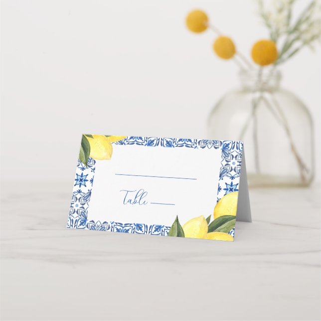 Carte De Placement Carrelage bleu méditerranéen et Mariage d'agrumes (Devant)