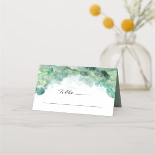 Carte De Placement Carte à Mariage Abstrait Vert Aquarelle