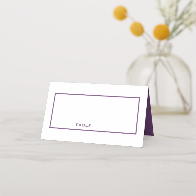Carte De Placement Carte Clean Purple et White Place (Devant)