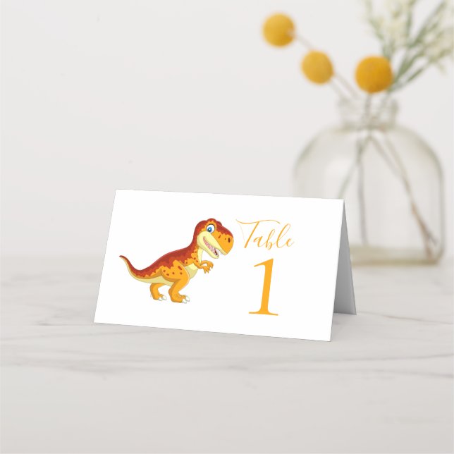 Carte De Placement Carte d'anniversaire de Dinosaur Gold Place (Devant)