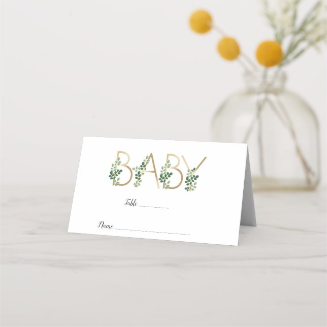 Carte De Placement Carte de Baby shower pour bébé très élégant (Devant)