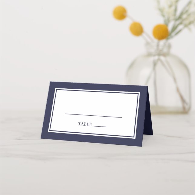 Carte De Placement Carte de la Marine Bleue Double Bordure (Devant)