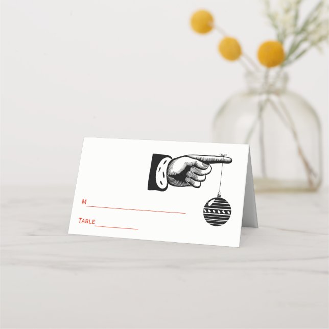 Carte De Placement Carte de lieu de l'ornement de Noël #3 de Noël (Dos)