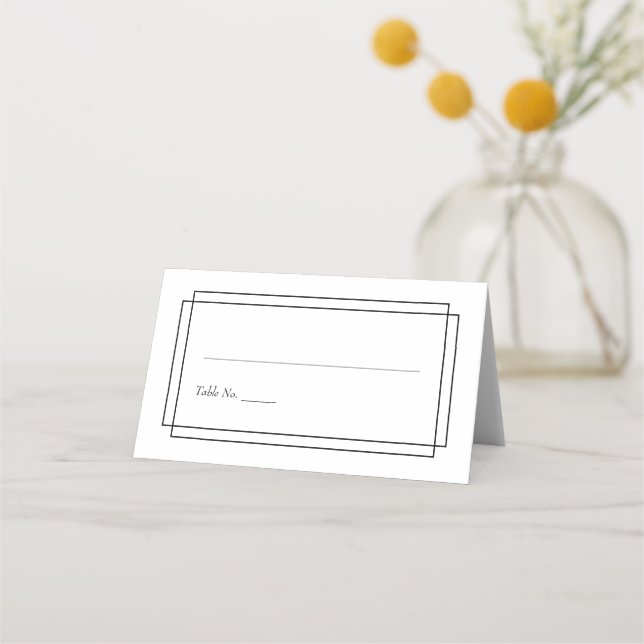 Carte De Placement Carte de lieu de mariage blanc simple (Devant)