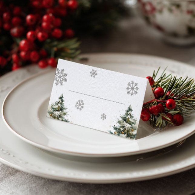Carte De Placement Carte de lieu de mariage d'hiver Mariage de Noël (Créateur téléchargé)